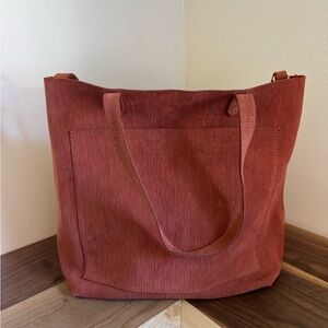 Madewell Corduroy Tote in Warm Rust